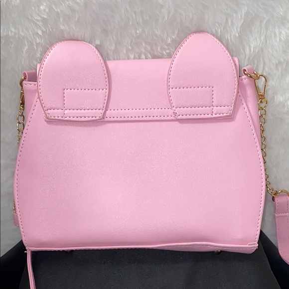 ⬇️NWOT Sailor Moon inspired Pink and Gold Crossbody Bag with Cat Ears - Picture 4 of 6